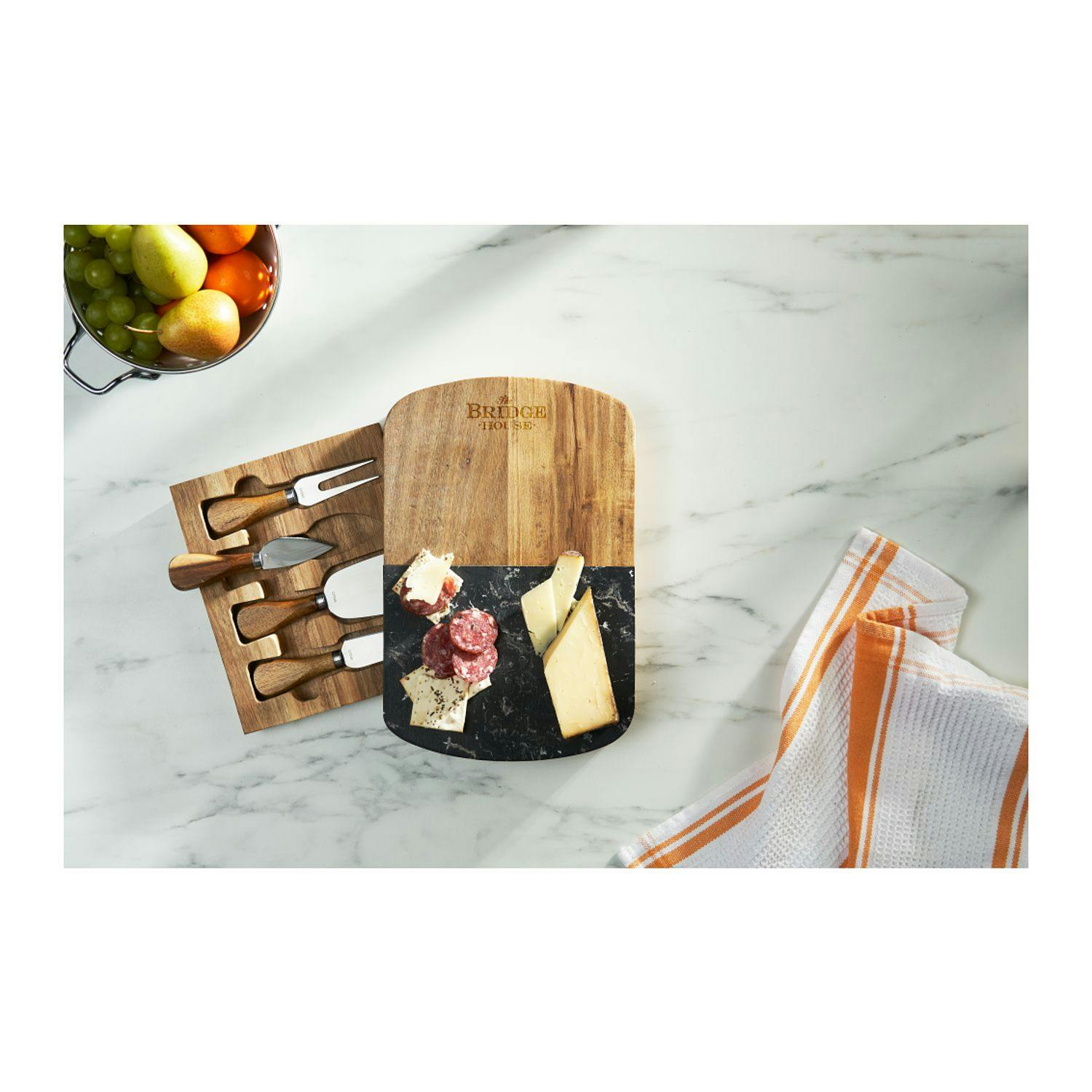 Black Marble Cheese Board Set with Knives - additional Image 5