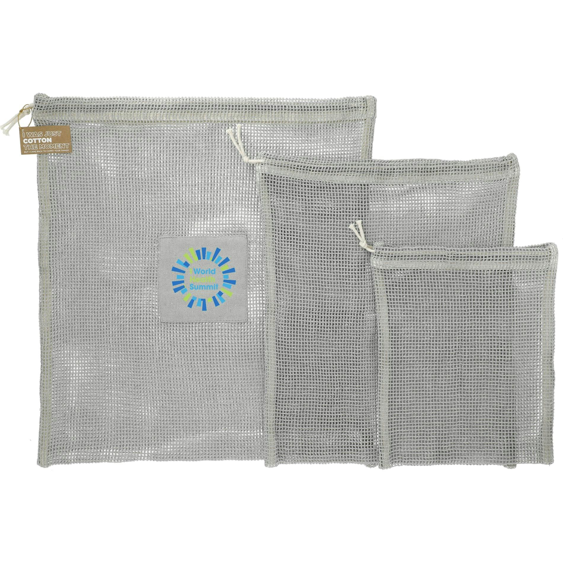 Recycled Cotton Mesh Cinch Pouch Set - additional Image 1