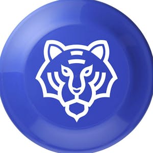 Royal blue 9 1/4 inch flying disc with white logo