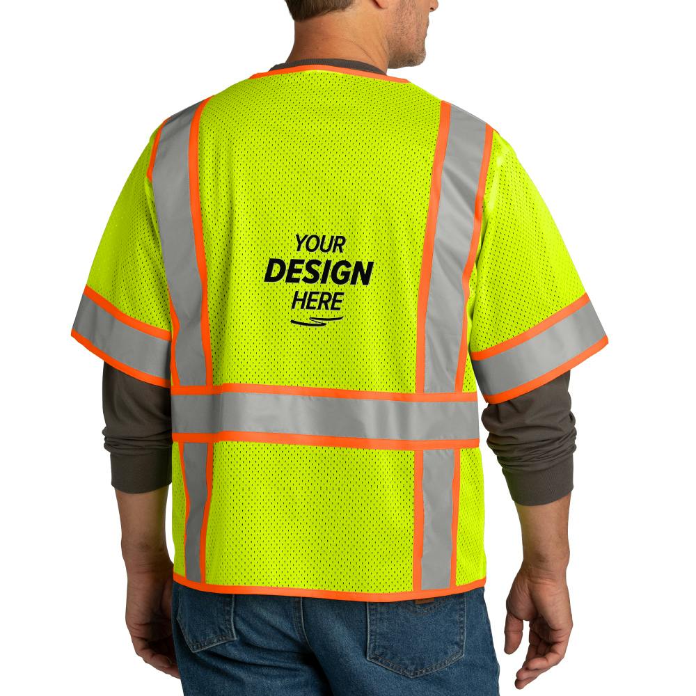 CornerStone Class 3 Surveyor Mesh Zippered Two-Tone Safety Vest - additional Image 1