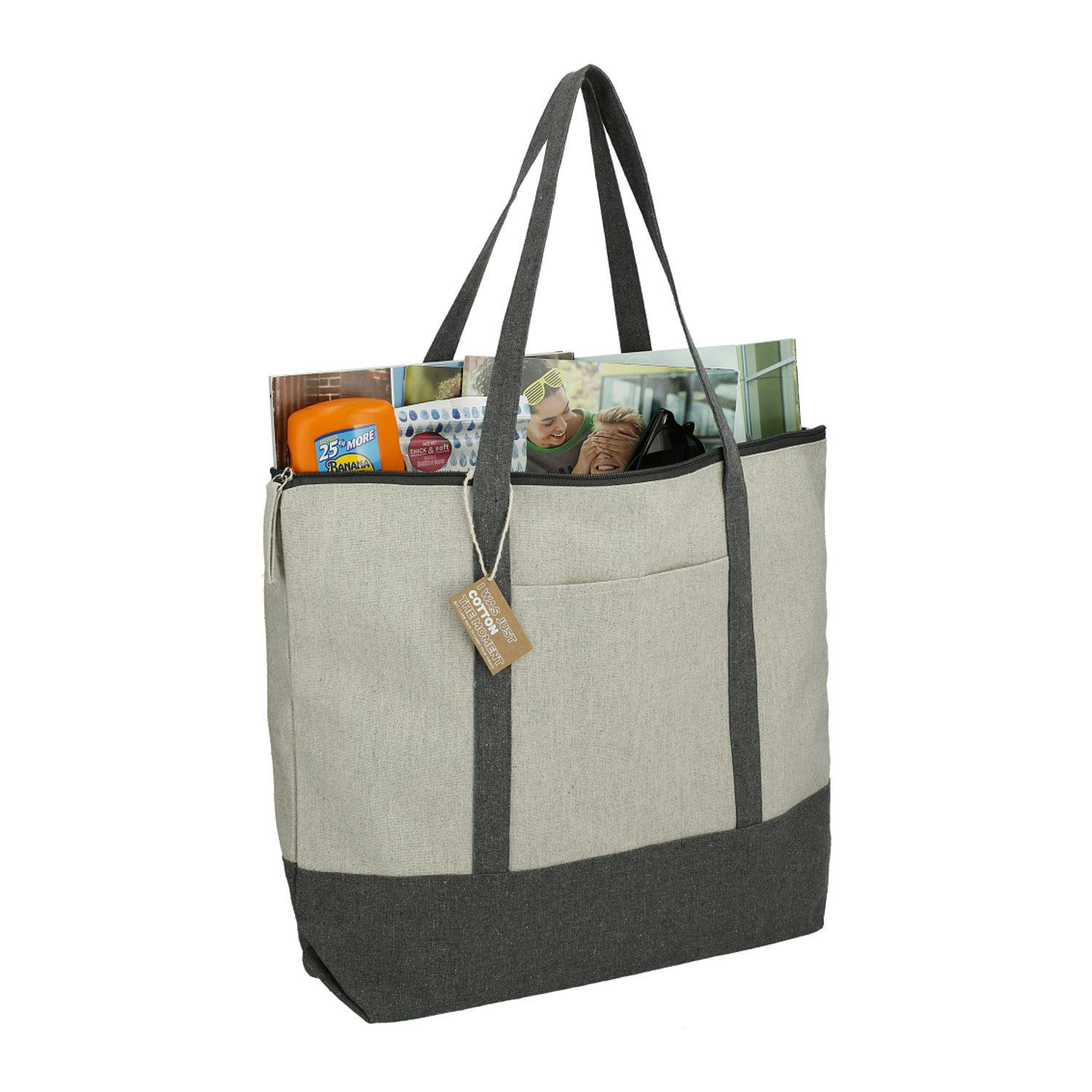 Repose 10oz Recycled Cotton Zippered Tote - additional Image 4