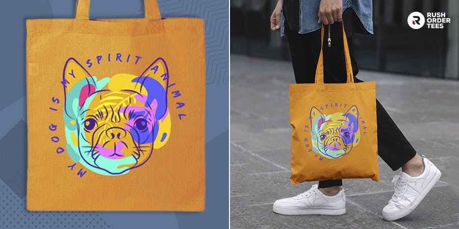 Artistic style tote bag design