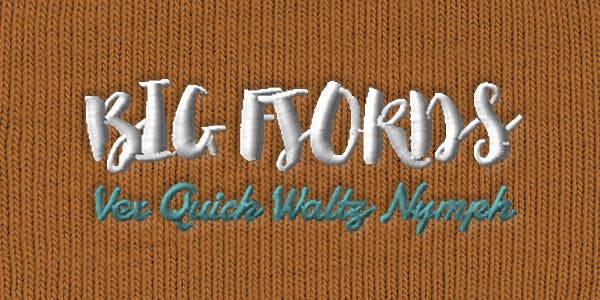 Embroidery mockup of Cursive style fonts