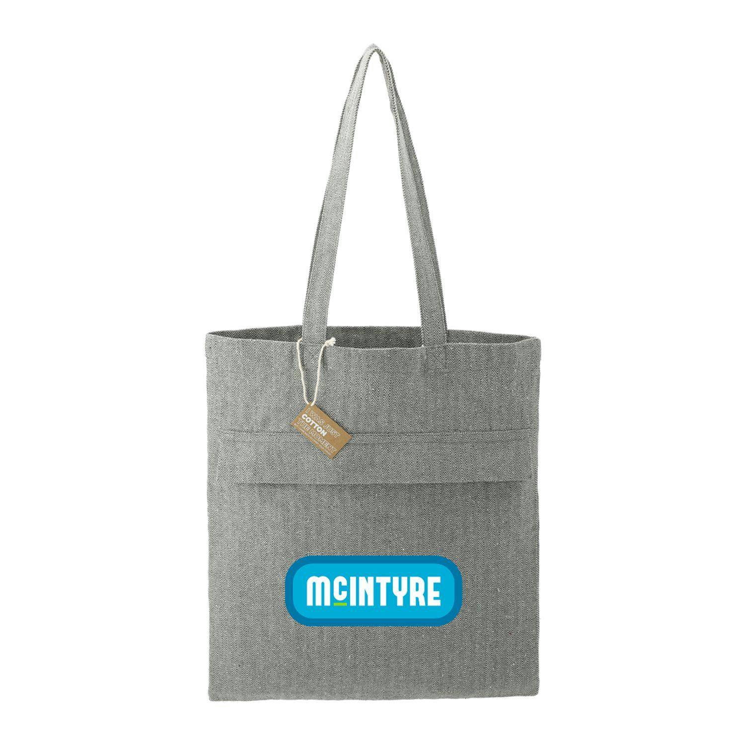 Recycled Cotton Herringbone Tote w/Zip Pocket - additional Image 2