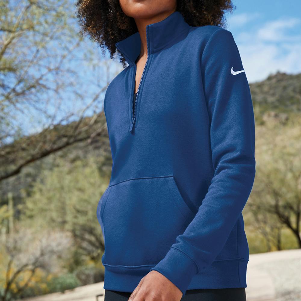 Nike Women's Club Fleece Sleeve Swoosh Half-Zip - additional Image 1
