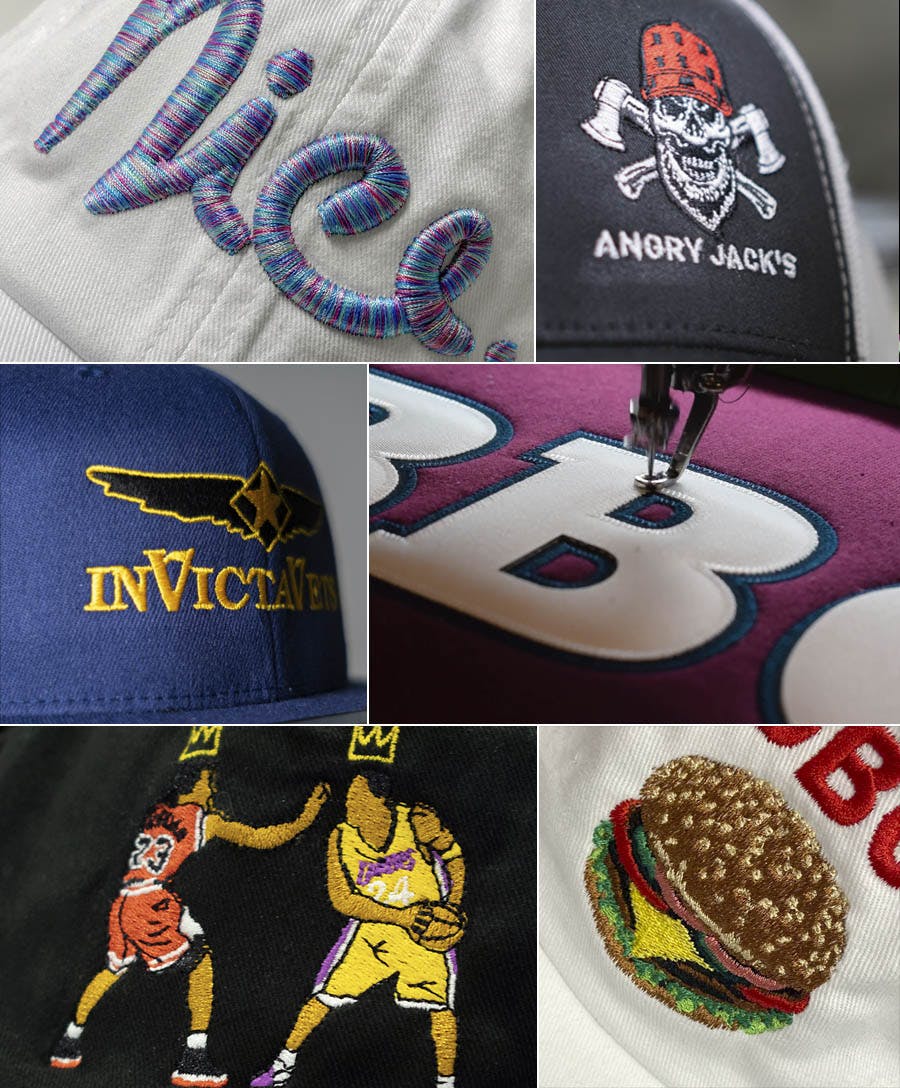 Various examples of embroidery.