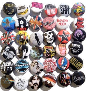 BAND LOGO Pins Rock Punk Metal Pop Music Pins Any Band Choose Your