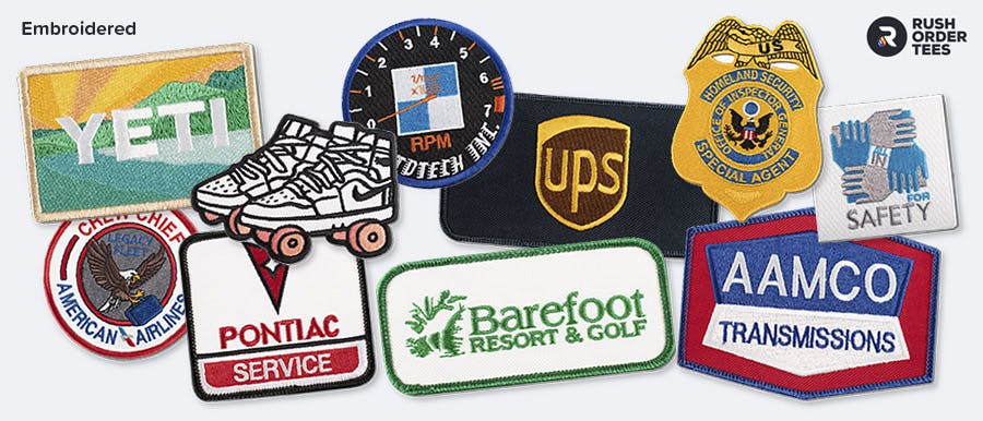 Examples of embroidered patches.