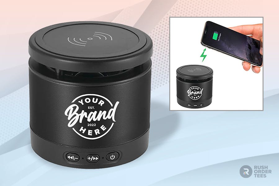 branded min speaker swag idea