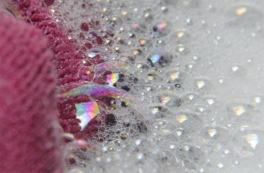 Soapy water and washcloth.