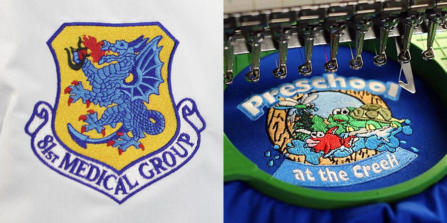 Two strong examples of embroidered logos.