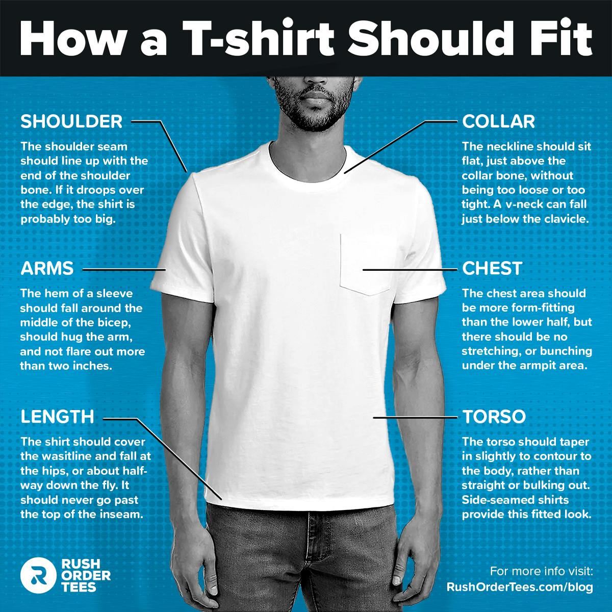 How a T-shirt should fit - infographic