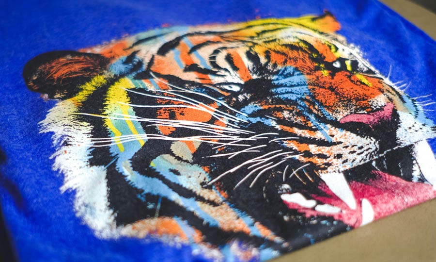 Example of a colorful DTG print.