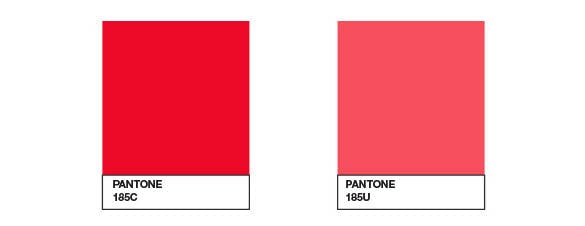 Pantone Red 185 C vs Red 185 U