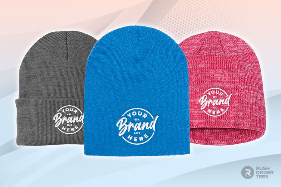 embroidered beanies swag idea
