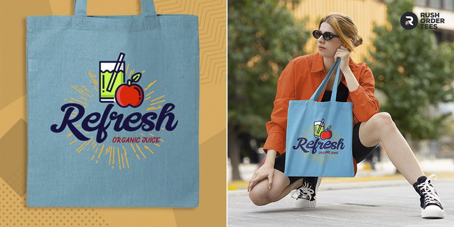 Full color logo tote bag design