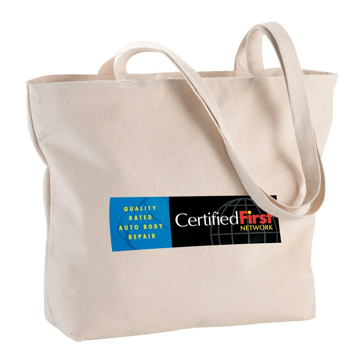 Zippered 12oz Cotton Canvas Shopper Tote - additional Image 2