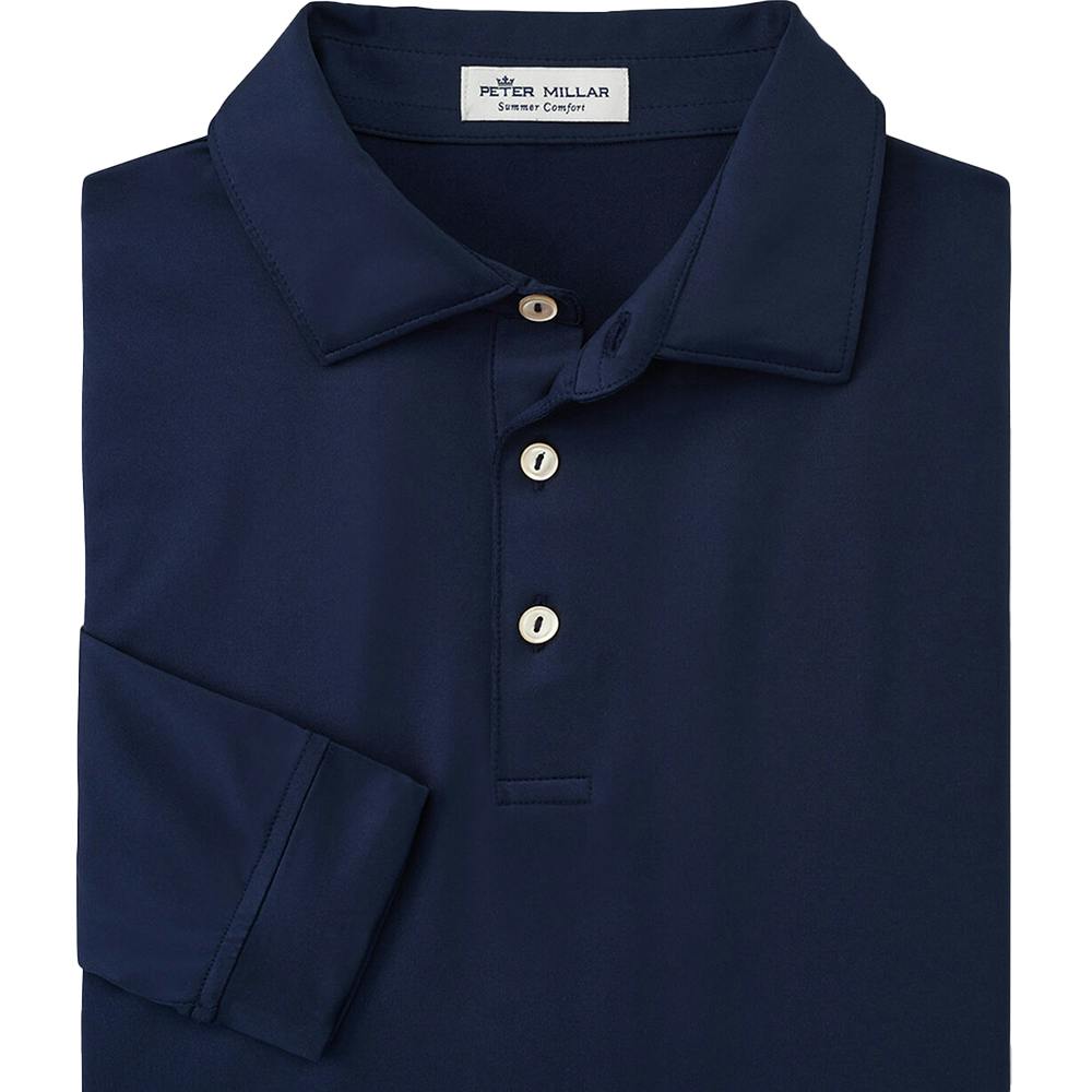 Peter Millar Solid Performance Long-Sleeve Jersey Polo - additional Image 3