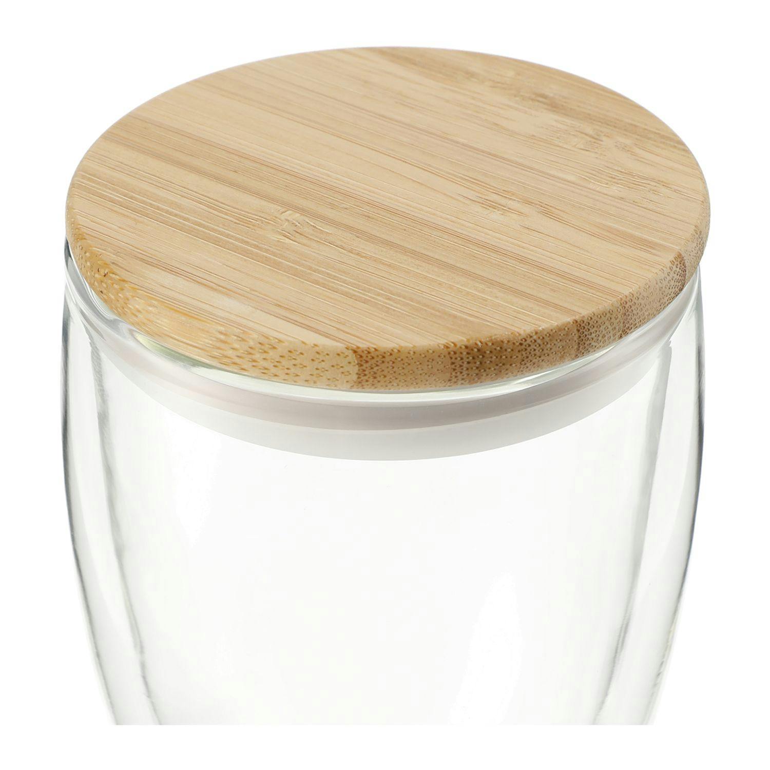 Easton Glass cup with FSC Bamboo lid 12oz - additional Image 1