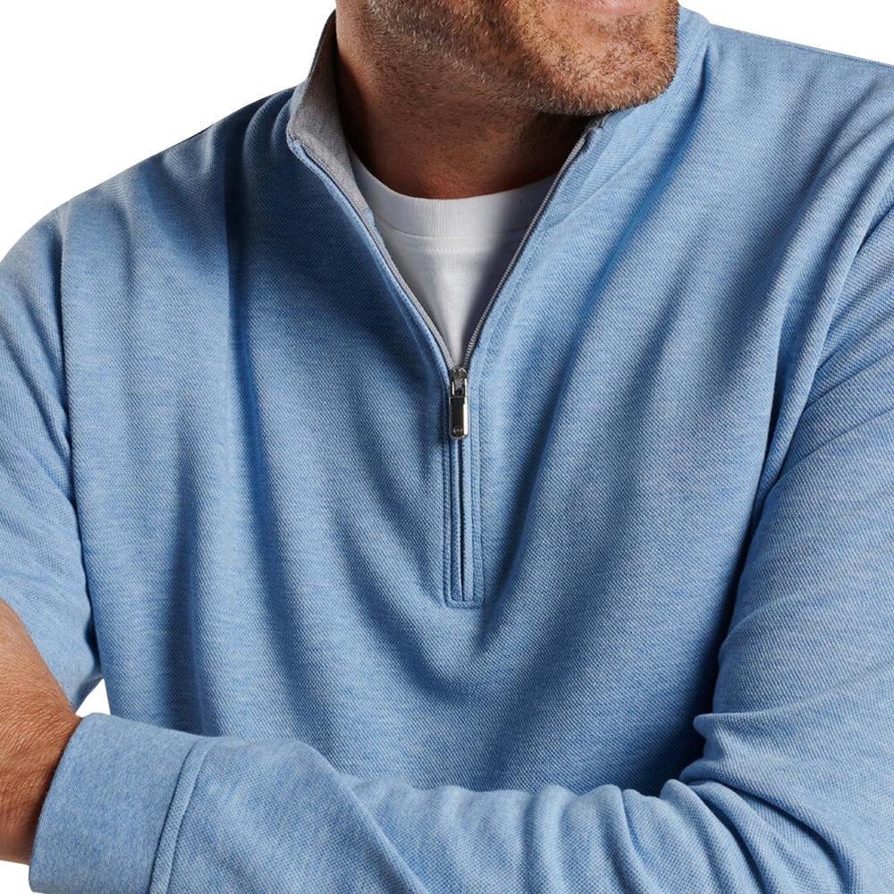 PETER MILLAR Crown Mélange Stretch Cotton and Modal-Blend Half-Zip  Sweatshirt for Men