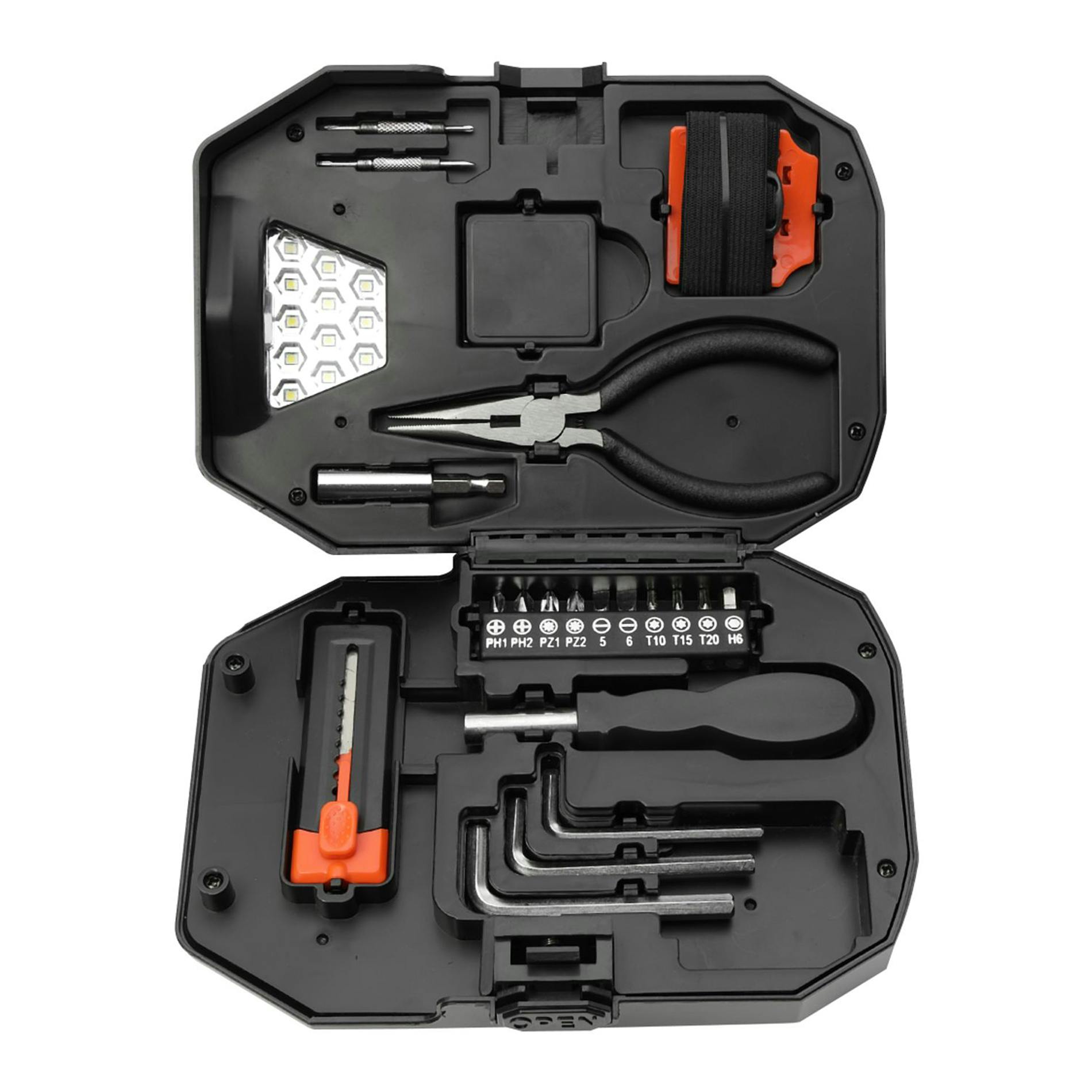 Promotional Mini Tool Kit with LED Flashlight and Tape Measure