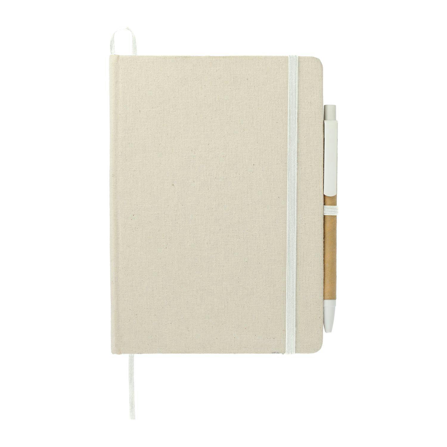 5" x 7" Organic Cotton Bound Notebook w/Pen - additional Image 1