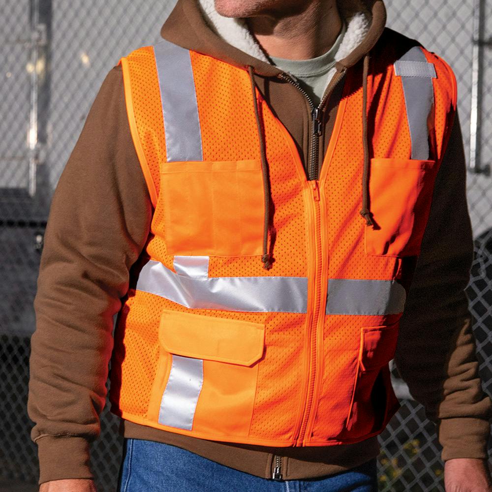 CornerStone Class 2 Mesh Six-Pocket Zippered Safety Vest - additional Image 1