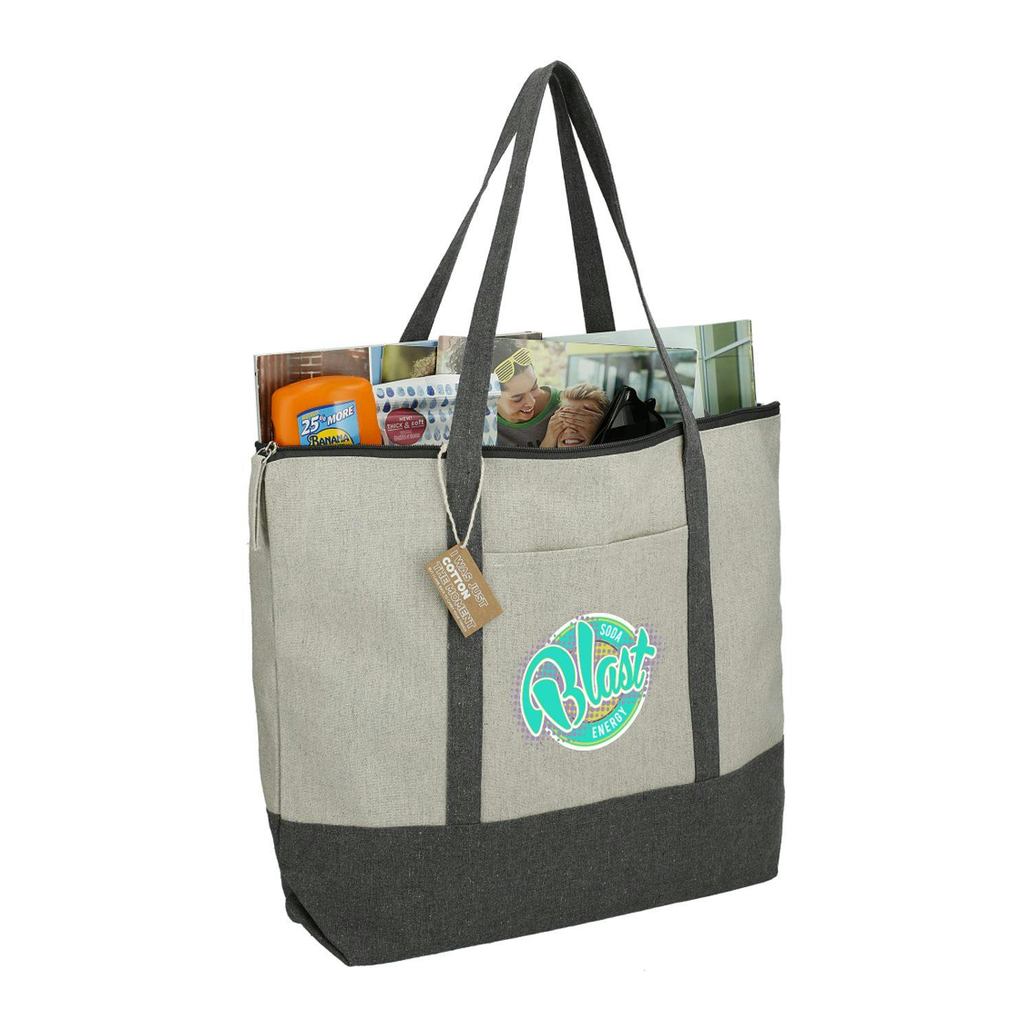 Repose 10oz Recycled Cotton Zippered Tote - additional Image 5