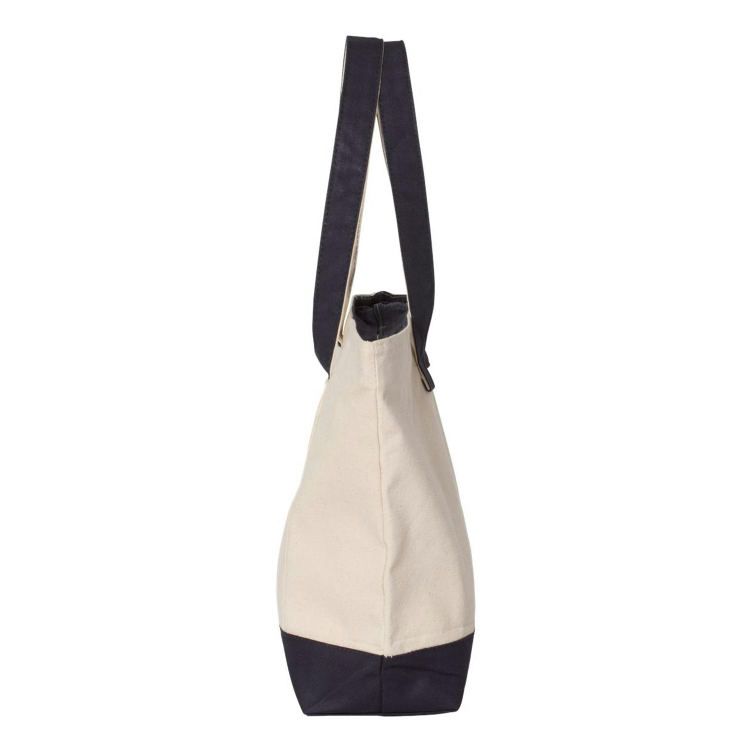 Q-Tees Zippered Canvas Tote Bag - additional Image 1