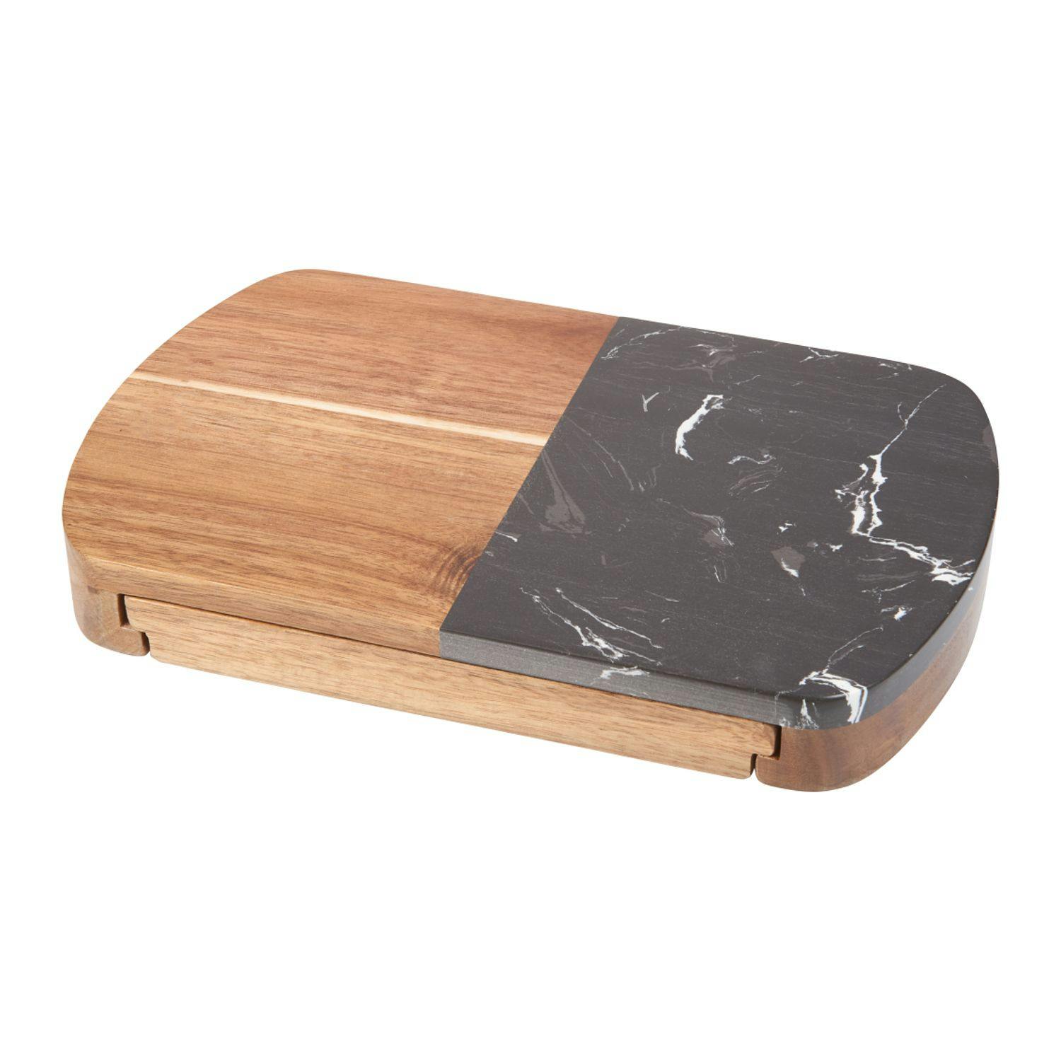Black Marble Cheese Board Set with Knives - additional Image 1