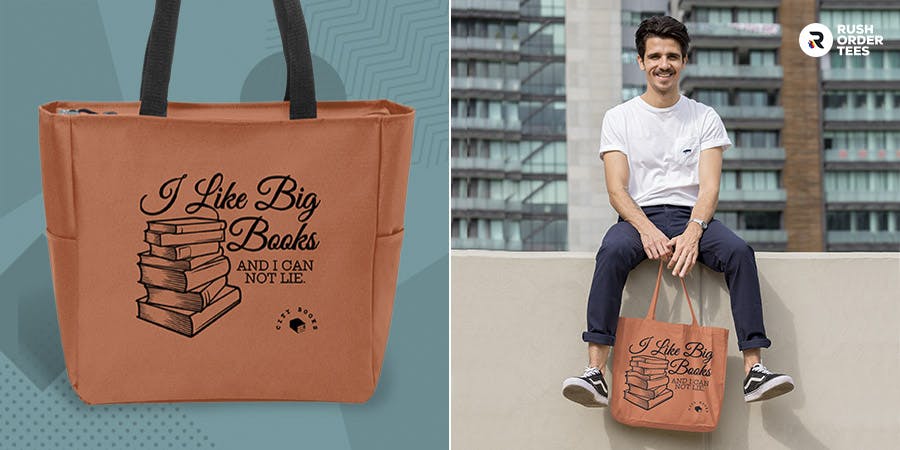 Books theme tote bag design