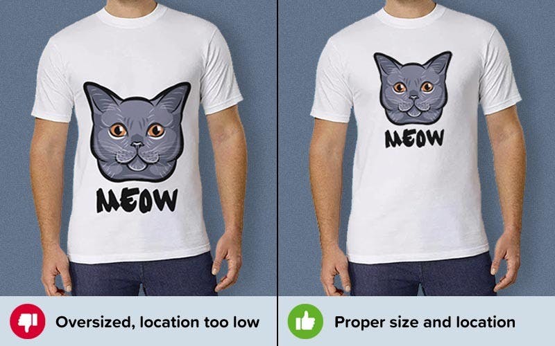 Size and Location of Printed Elements Impact T-Shirt Design