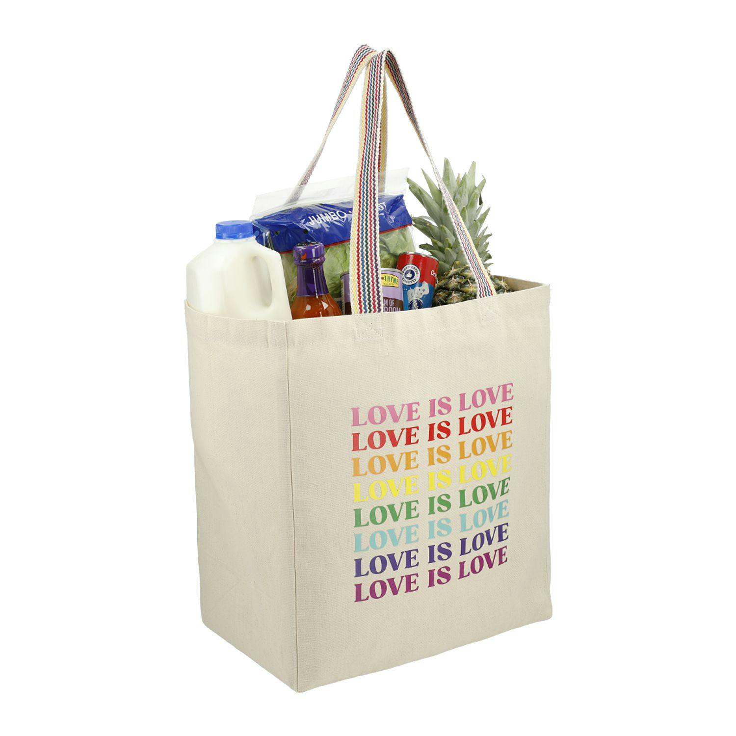 Rainbow Recycled 8oz Cotton Grocery Tote - additional Image 2