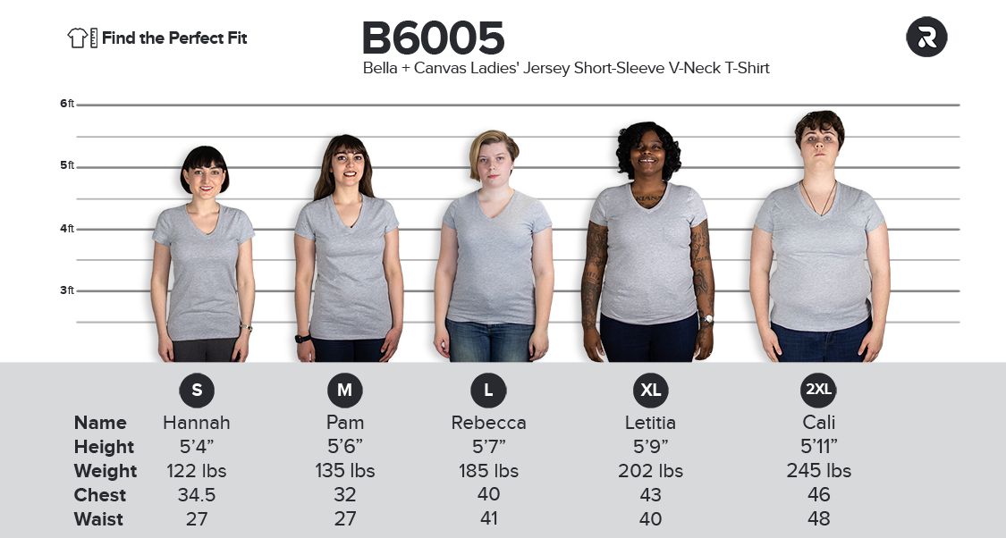 bella canvas shirts sizing