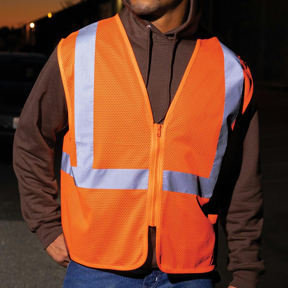 CornerStone Class 2 Economy Mesh Zippered Safety Vest - additional Image 1