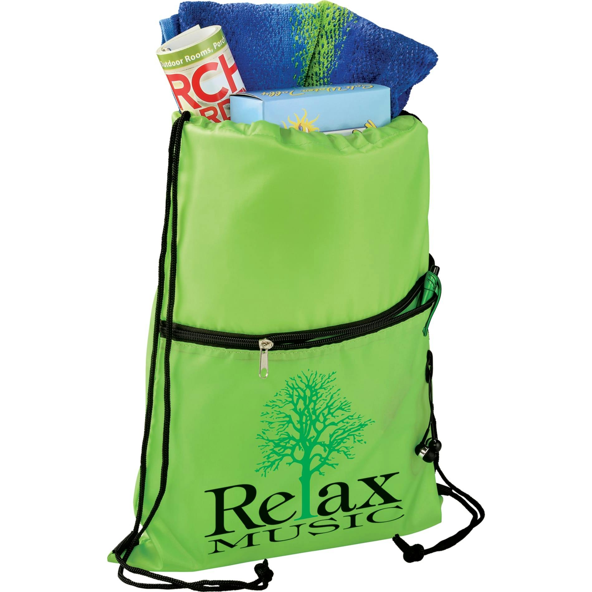 Insulated Zippered Drawstring Bag - additional Image 3