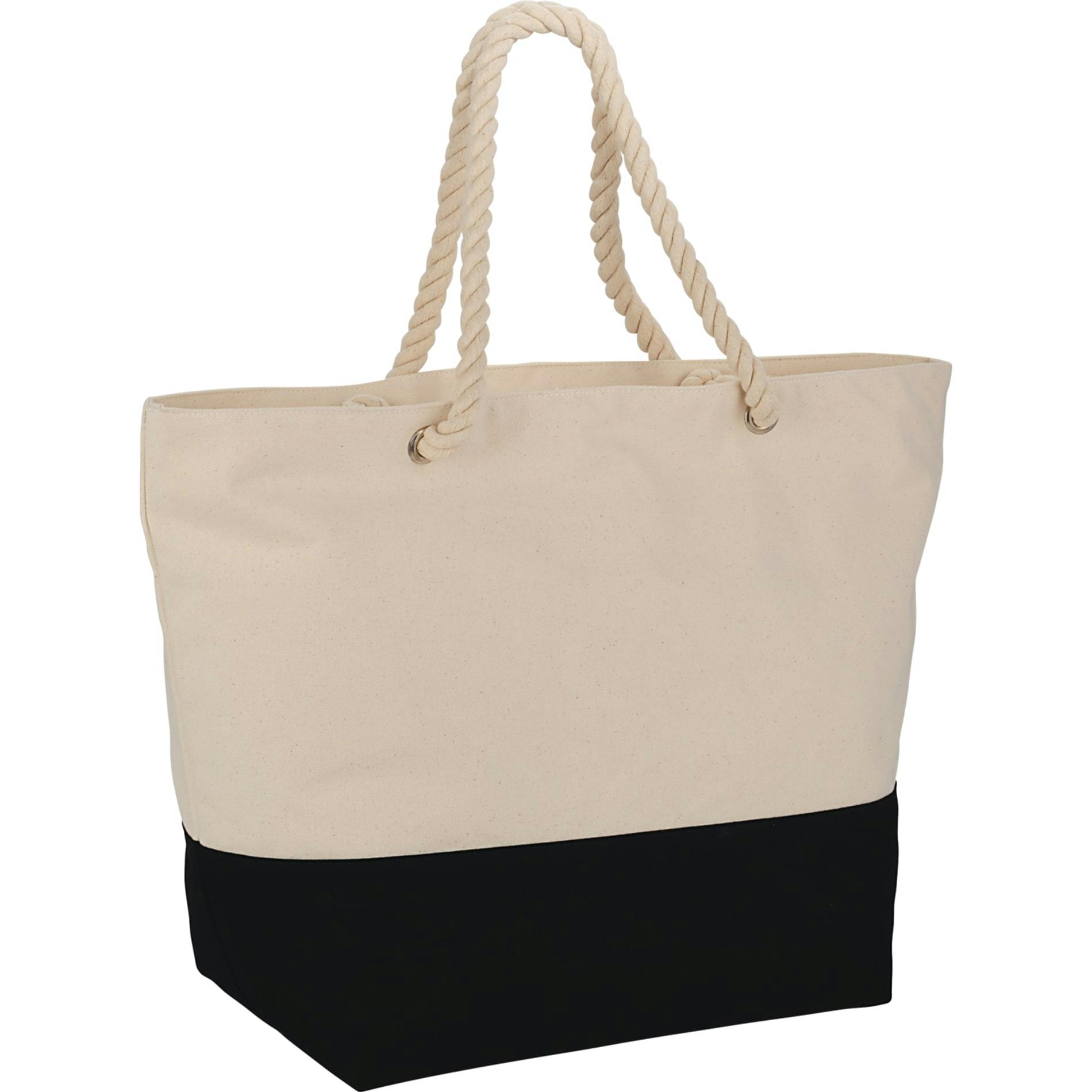 Zippered 12oz Cotton Canvas Rope Tote - additional Image 2