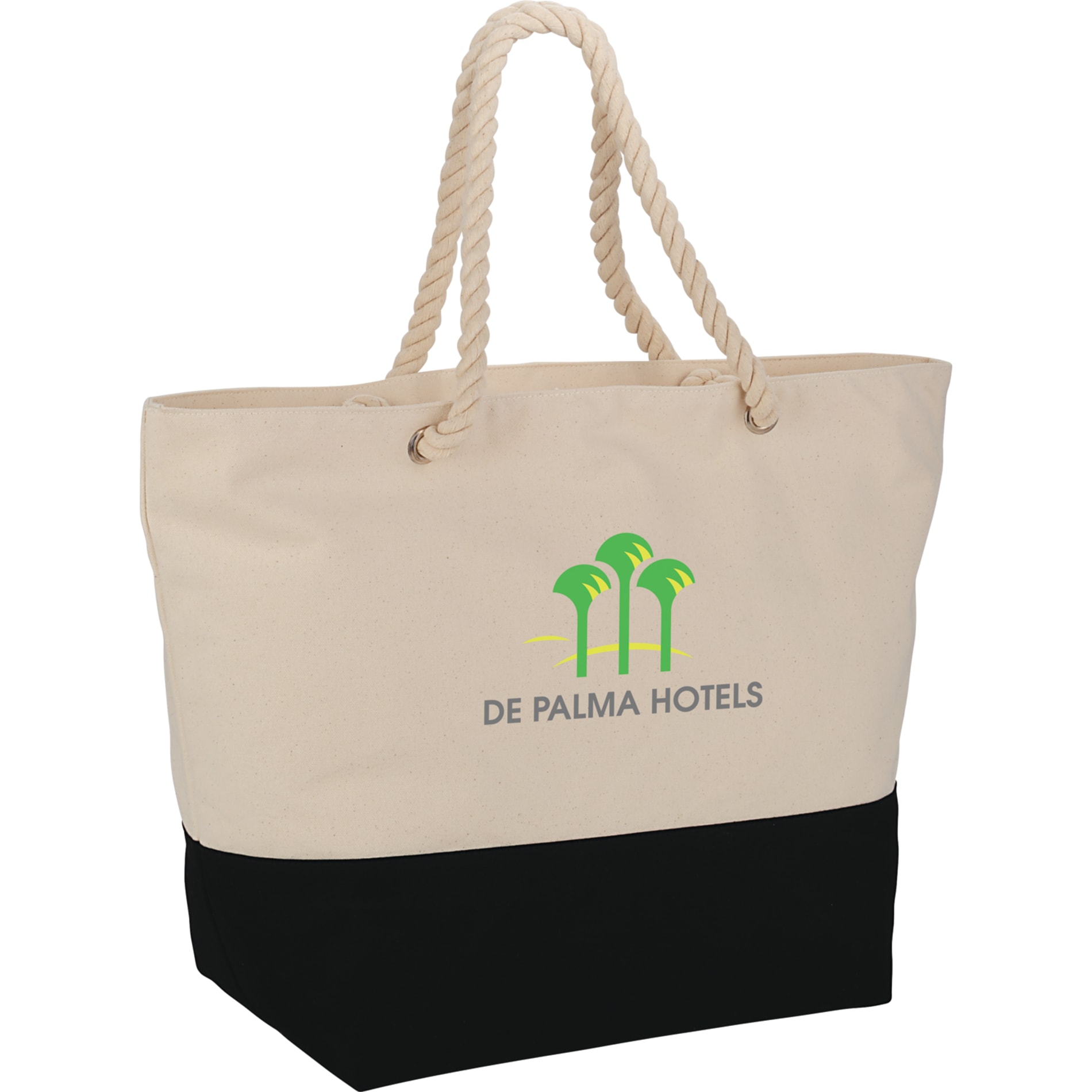 Custom Zippered 12oz Cotton Canvas Rope Tote | Design Online