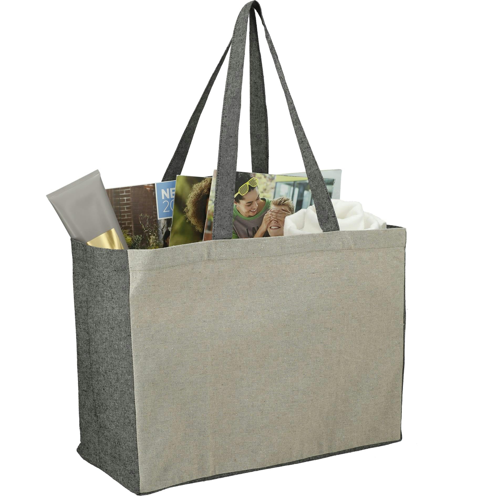 Recycled Cotton Contrast Side Shopper Tote - additional Image 3