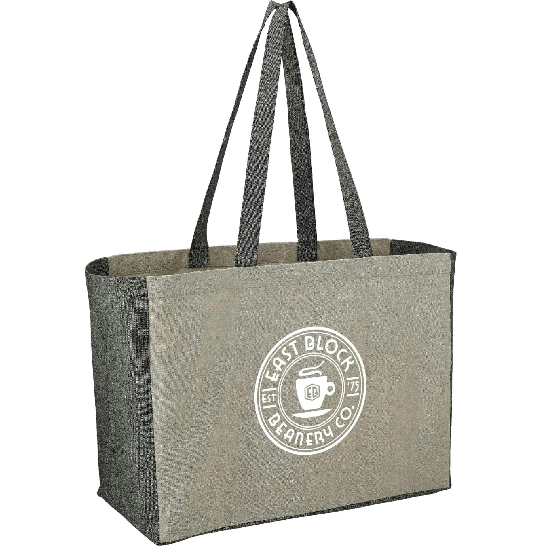 Recycled Cotton Contrast Side Shopper Tote - additional Image 1