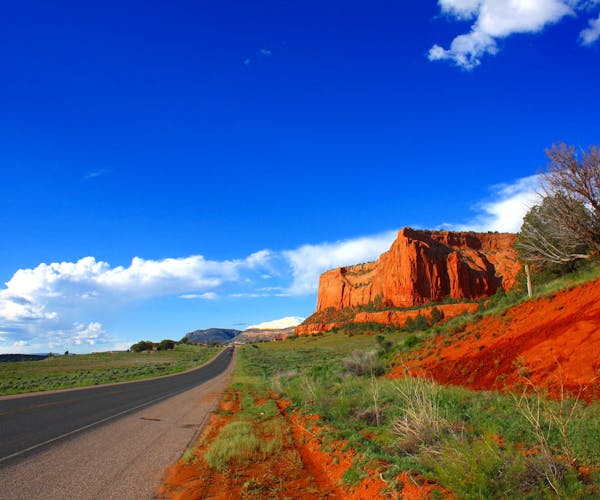 Random Loanly Road - Arizona. Sprawling flat lands dotted with picturesique mountains.