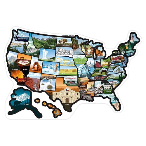 Product image for RV State Sticker Travel U.S. Map