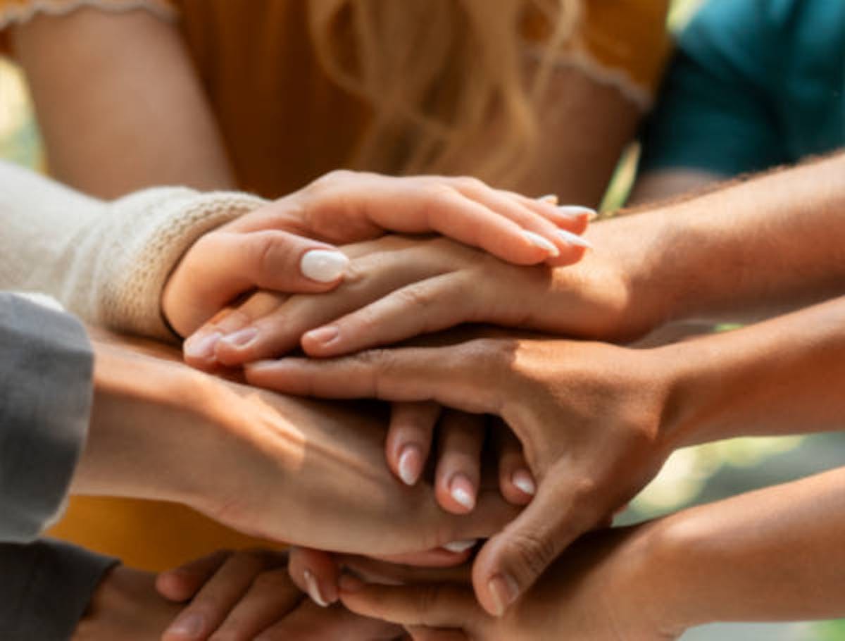 People group doing hand gesture of an agreement