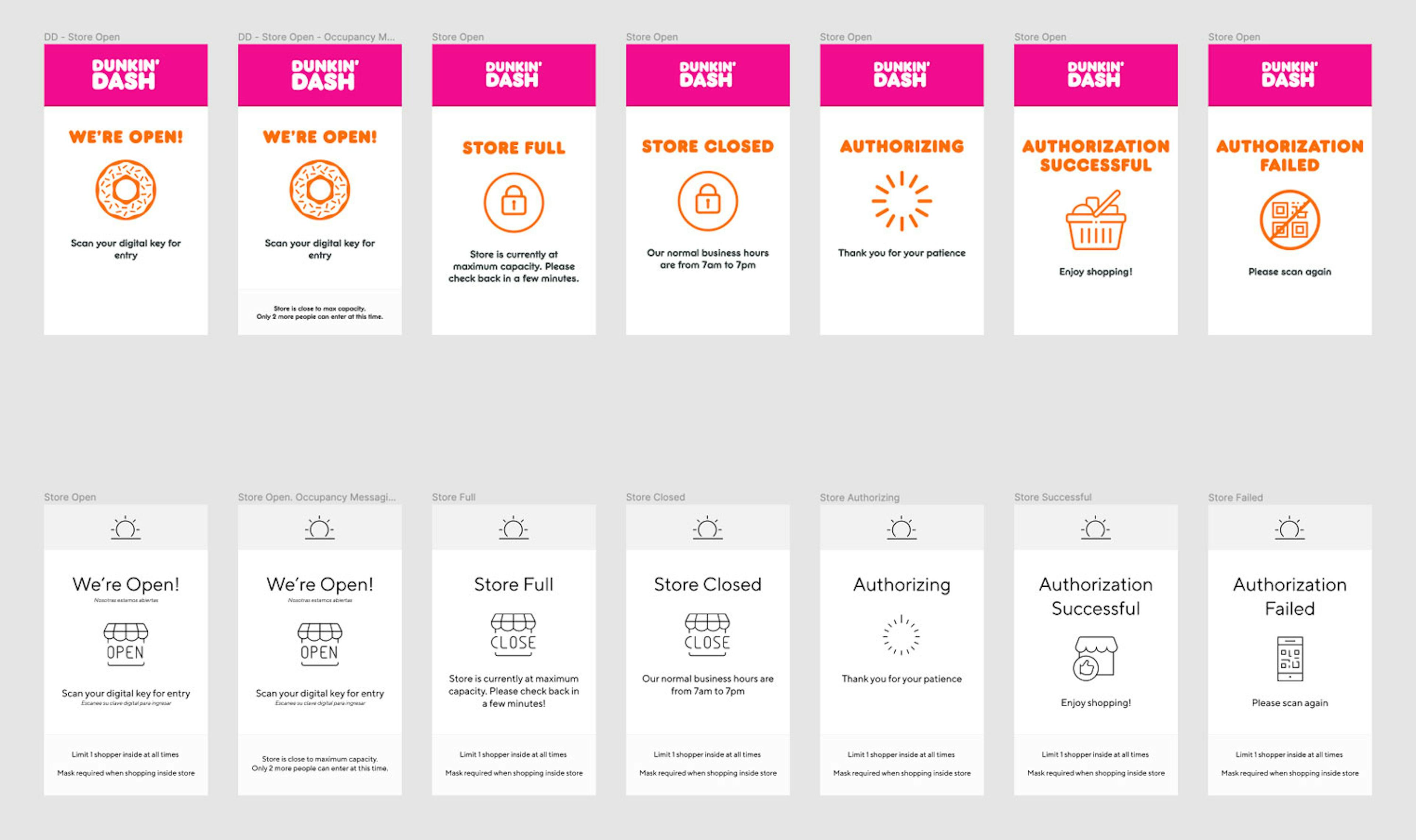 Above is a themed Entrance Display design for Dunkin. Below is the initial wireframe I designed in Figma.