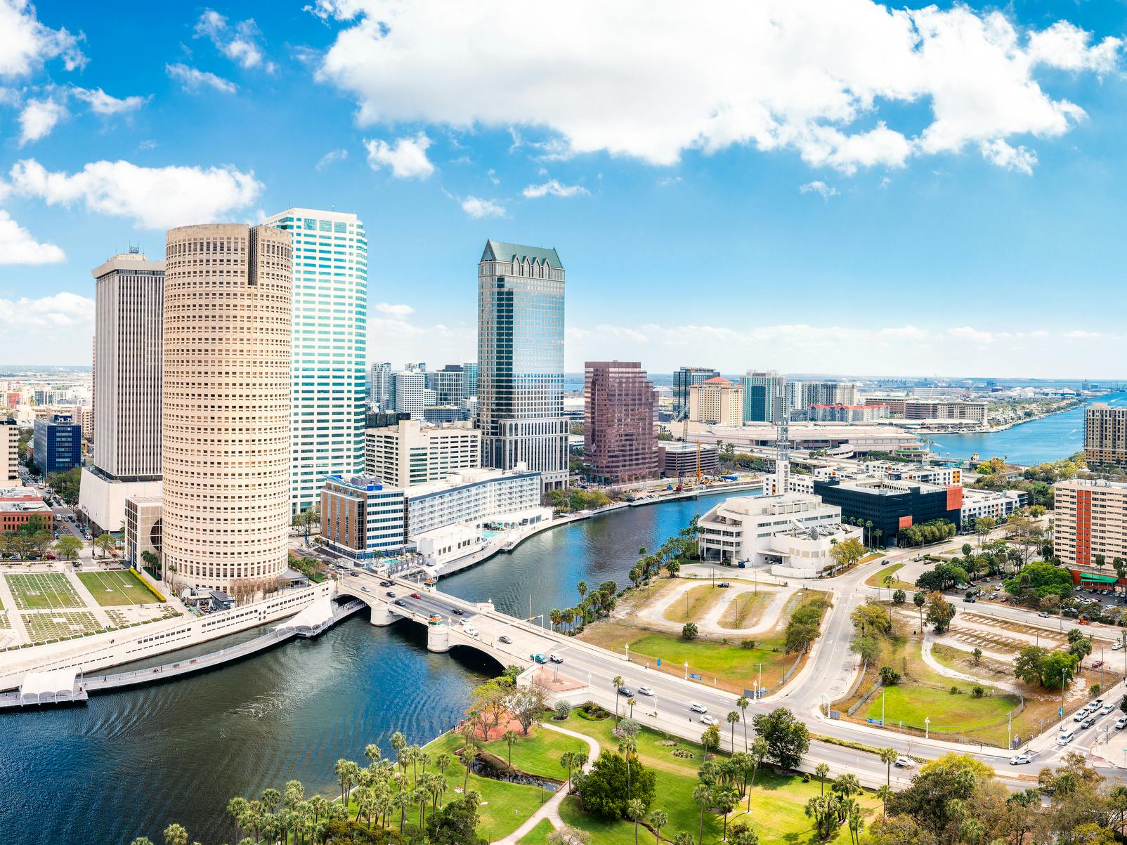 Aerial panorama of Tampa, Florida