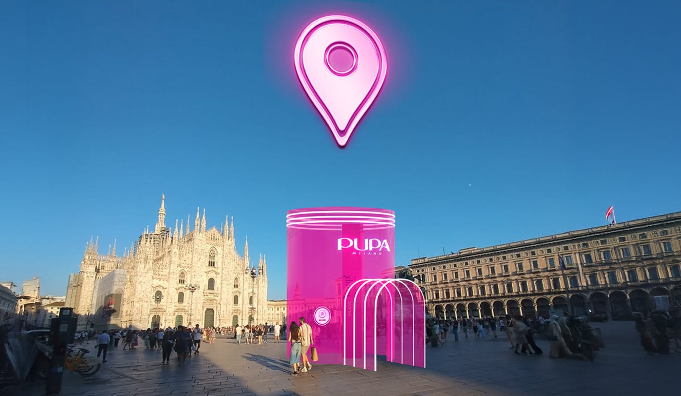 An AR pop-up store in Piazza Duomo blends digital and physical shopping, featuring the Vamp! Lash Extender Mascara.