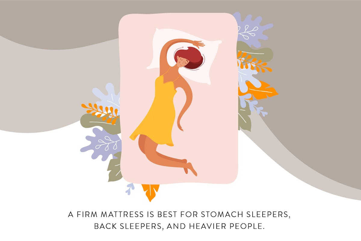 image of stomach sleeper sleeping on firm mattress