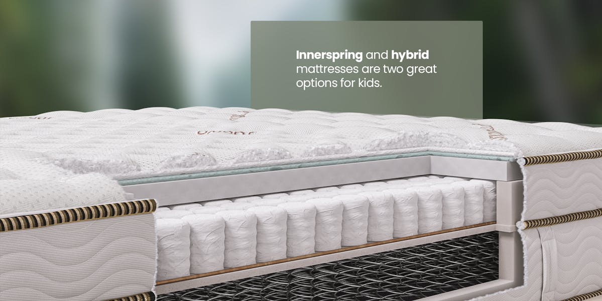 innerspring mattress with information about the best mattress types for kids