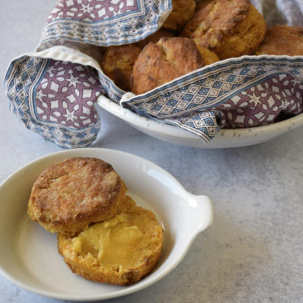 sweet potato biscuits with honey butter