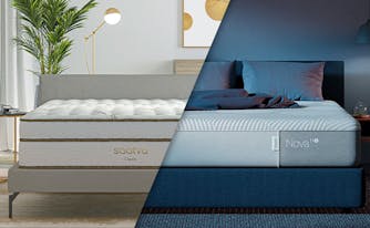 image of saatva classic vs casper hybrid mattresses